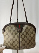 Old Gucci GG Sherry Line PVC Leather Shoulder Bag Brown 904.02.047 Authentic picture
