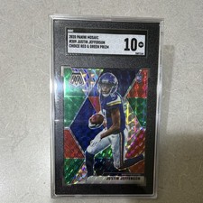 2020 Panini- Rookies Justin Jefferson #209 Reactive Green Mosaic Prizm (RC) picture
