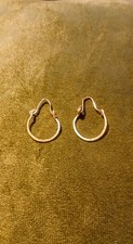Hammered Rustic Small Simple Brass Hoops Women's earrings picture