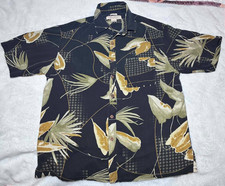 Island Republic Silknosic Men's Large Hawaiian Tropical Button Up Shirt Silk picture