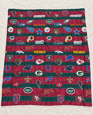Vintage 90s NFL Reversible Comforter All Team Logo Football Bedding Twin Full picture
