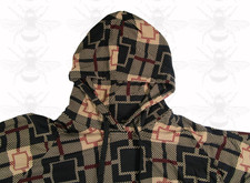 Lildy Super Soft Size - L - XL Black Tan Long Sleeve Drawstring Pullover Hoodie picture