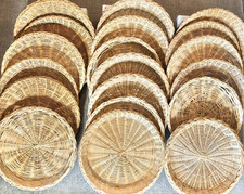 19 Vintage Woven Rattan Wicker Paper Plate Holders Bamboo 9