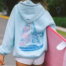 New Palm Puff Graphic Letter Print Hoodie Women Long Sleeve XS-XXL picture