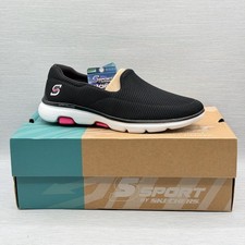 Skechers Women's 9 Black Slip On Walking Shoes Loafers S Sport Zeroing Woven NIB picture