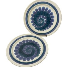 Franciscan Earthenware Moondance Dinner Plates Blue Purple Set of 2 MCM 10.5