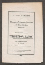 1915 THE BIRTH OF A NATION ORIG PROGRAM D.W. GRIFFITH picture