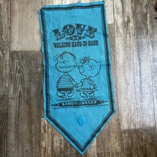 VTG 1967 Peanuts Schulz Felt Banner Linus & Sally  Collector Copyright & Dated picture