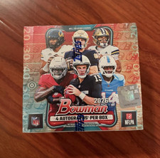 2026 Bowman Football Hobby Jumbo Box 4 Autos Chrome NFL New Sealed IN HAND picture