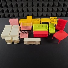 LOT OF 21 MPC 1963 VINTAGE MINIATURE DOLLHOUSE FURNITURE & ACCESSORIES picture