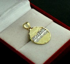 Real 10K Solid Yellow Gold Last Supper Charm Pendant Round Jesus Medallion picture