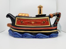 Tony Carter British Waterways Decorative Tea Pot Ceramic Collectable Rare Boat picture