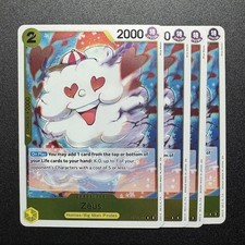 4x Zeus OP11-106 R - One Piece TCG English Playset Near Mint Blue Yellow Nami UY picture