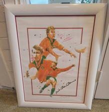 Nick Farr-Jones Original Watercolour by Gary Leighton - Dual Signed - Wallabies  picture