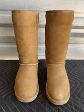 EUC UGG Australia 5815 Classic Tall Sheepskin Shearling Chestnut Boots Women 6 picture