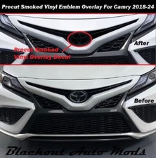 For Camry 2018-2024 Precut Front Emblem Smoked Vinyl Overlay Decal Tint picture
