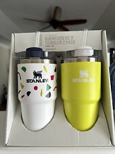 Stanley 20 oz Stainless Steel 2-piece Quencher Tumblers 1980's Neon Colors picture