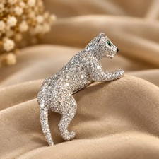 2.50Ct Lab Created Diamond Round Cut Panther Men's Ring 14k White Gold Plated picture