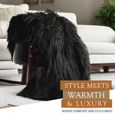 Real Icelandic Sheepskin Rug Natural Black - Size 2 x 3-4' picture