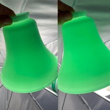 Vtg Pair Seafoam Green Glass Lamp Shades Art Deco MCM Globe 2 1/4