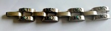 Vintage Silver Turquoise Panel Link Bracelet 8 Stone 7.5 in 72.38g picture
