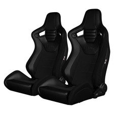 Braum BRR1S-BKBS Elite-S Series Leatherette Black Racing Seats picture