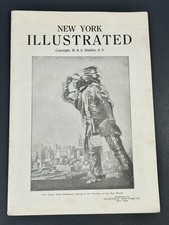 Antique 1920s New York Illustrated City Skyline Shishko Native American Indian picture