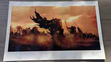 Warhammer Print Poster Limited Edition Signed By Clint Langley 4/4 75cm x 48cm picture