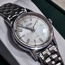 Vintage De Ville Standard Time Corp Silver Sunburst Dial Mechanical 21J *Runs picture