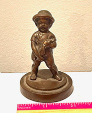 Vintage Solid Brass Manneken Pis Figurine Urinating Boy Brussels Souvenir 224g picture