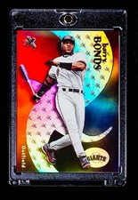 Barry Bonds E-X 2000 REFRACTOR RED / BLACK FOIL CARD Giants GOAT MVP picture