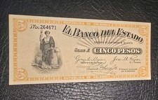 Hosford & Sons Ptg. Co.  COLOMBIA 1900 Banco del Estadol 5 Pesos Popayan picture