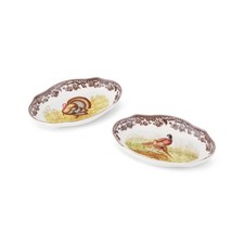 Spode Woodland Pickle Dishes, Turkey & Pheasant - Set of 2 picture