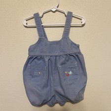 Vintage Carter's Baby B'gosh Girls Romper Blue Bird & Flowers 12 Months picture