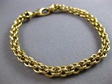 ESTATE LONG 18KT YELLOW GOLD 3D SOLID HAND CRAFTED ITALIAN BRACELET #28307 picture