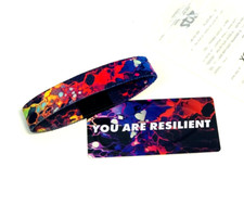 ZOX **YOU ARE RESILIENT** Silver Single Medium Wristband w/Card NIP picture