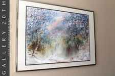 EPIC EXPRESSIONIST ORIG PAINTING MASAKO SHINJO ASIAN MID CENTURY ART BOHO VTG picture