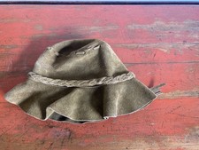 Vintage Floppy Suede Leather Hat Hippie Boho Fringe Brown Halloween S? picture
