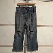 VTG Anchor Blue Easy Fit Baggy Jeans 30x32 Distressed Skater Grunge Y2K 90s picture