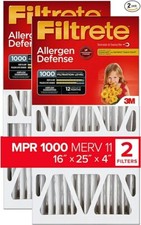 3M Filtrete 16x25x4 Furnace Air Filter, Micro Allergen Defense,MPR 1000 - 2 pack picture