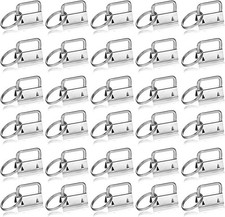 30 Pcs Key Fob Hardware 1 Inch Key Fob Keychain Wristlet With Split Rings picture