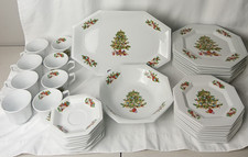 Vintage Fairfield Peace on Earth Christmas China Dinnerware Set for 8 + Extras picture