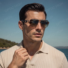 MAYBACH THE KING III Gold Black / GRAY Gradient 140mm Navigator Sunglasses picture