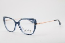 NEW NICOLE MILLER GRACE BAY C01 BLUE GOLD MARBLE AUTHENTIC EYEGLASSES 54-16 picture