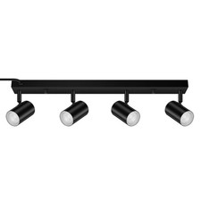 BoostArea Plug In Track Lighting, Black 4-Light LED Track Ceiling Light Kit picture