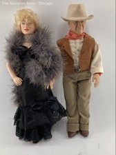 Effanbee Legend Series Mae West And John Wayne Black Brown Dolls Lot Of 2 picture
