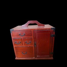 Vintage Japanese Wooden Small Tansu Showa Retro Furniture Cabinet picture