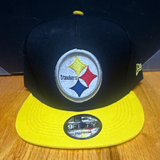 New Era 9FIFTY Snapback Hat Pittsburgh Steelers NFL Black/Yellow One Size picture