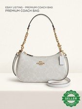 NEW COACH Teri 2Way Shoulder Bag Signature Coated Canvas White outlet CA548 picture