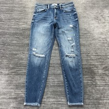 KanCan Jeans Size 28 Womens Mid Rise Ankle Straight Blue Denim picture